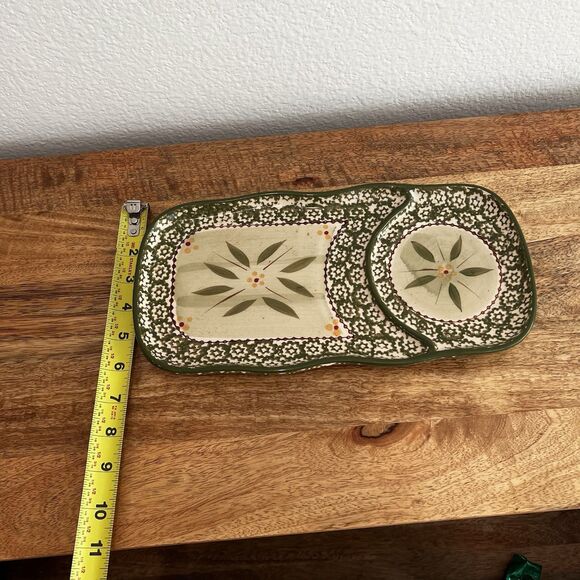 Temptations Presentable Ovenware by Tara~Old World~Serving Platter Ceramic Green - Picture 5 of 5